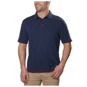 NAT NAST Luxury Originals Polo Shirt Superior Blue Woven Red Stritch Size XL